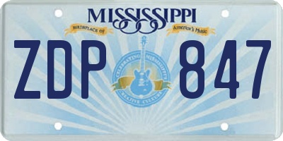 MS license plate ZDP847