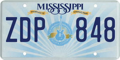 MS license plate ZDP848