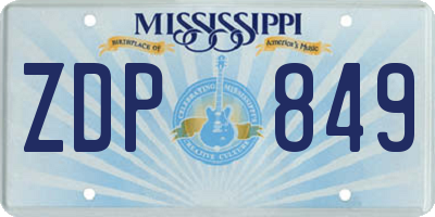 MS license plate ZDP849