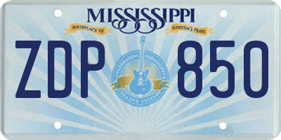 MS license plate ZDP850
