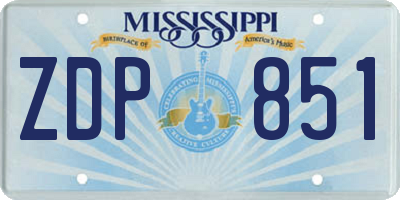 MS license plate ZDP851