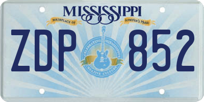 MS license plate ZDP852
