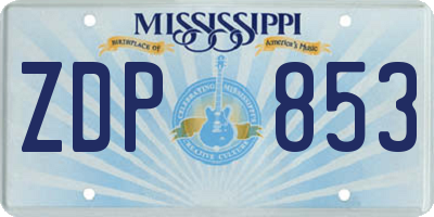 MS license plate ZDP853