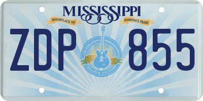 MS license plate ZDP855