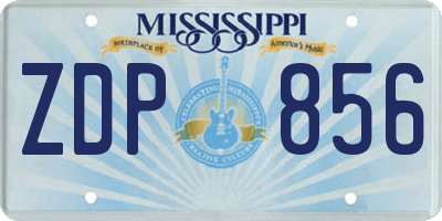 MS license plate ZDP856