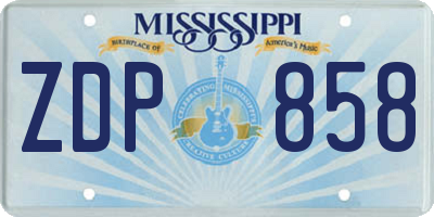 MS license plate ZDP858
