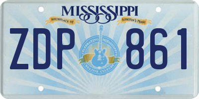 MS license plate ZDP861