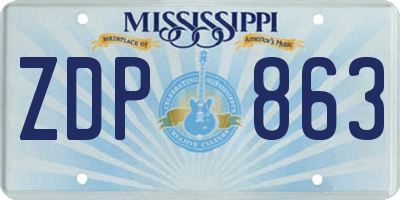 MS license plate ZDP863