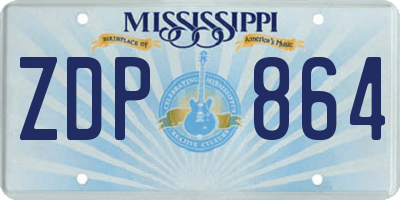MS license plate ZDP864
