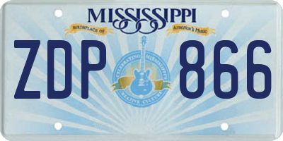 MS license plate ZDP866