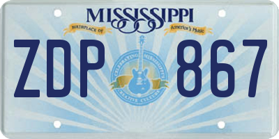 MS license plate ZDP867