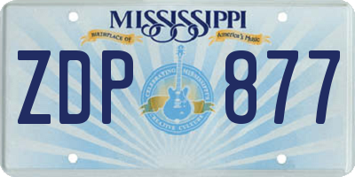 MS license plate ZDP877