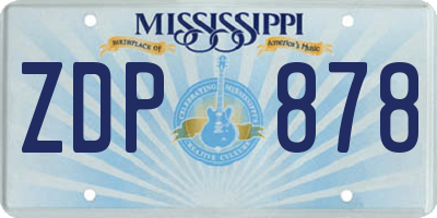 MS license plate ZDP878