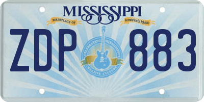 MS license plate ZDP883