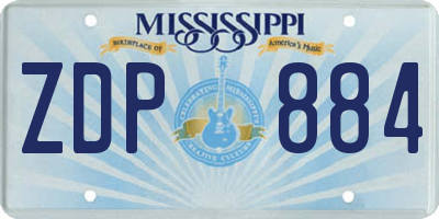 MS license plate ZDP884