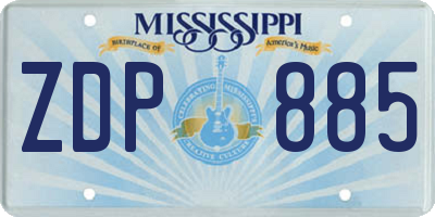 MS license plate ZDP885