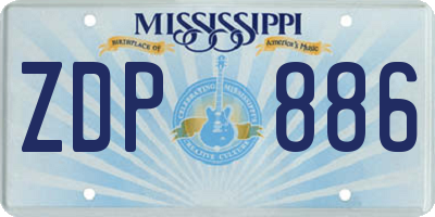 MS license plate ZDP886