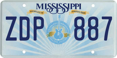 MS license plate ZDP887