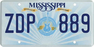 MS license plate ZDP889