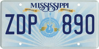 MS license plate ZDP890