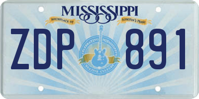 MS license plate ZDP891