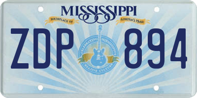 MS license plate ZDP894