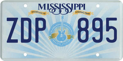 MS license plate ZDP895