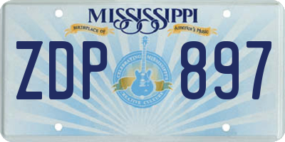 MS license plate ZDP897
