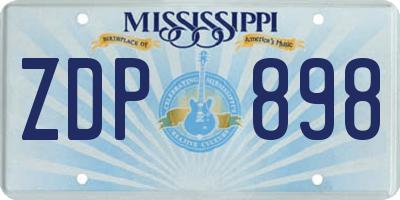 MS license plate ZDP898