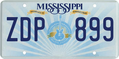 MS license plate ZDP899