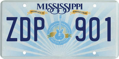MS license plate ZDP901