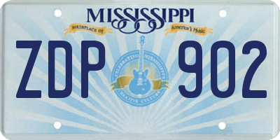 MS license plate ZDP902