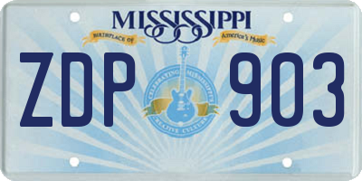 MS license plate ZDP903