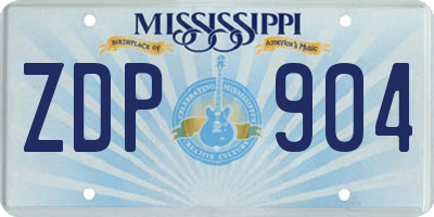 MS license plate ZDP904