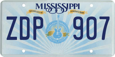 MS license plate ZDP907