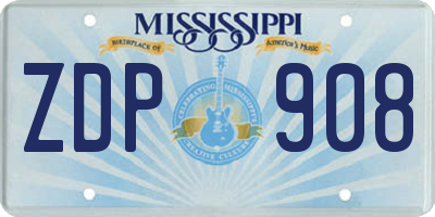MS license plate ZDP908