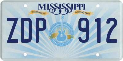 MS license plate ZDP912