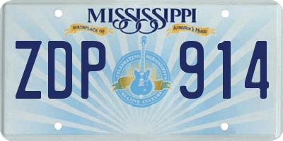 MS license plate ZDP914