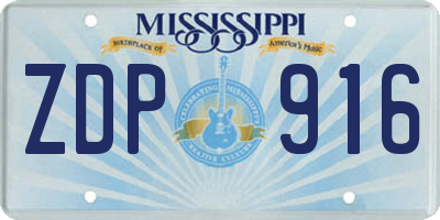MS license plate ZDP916