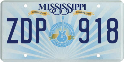 MS license plate ZDP918