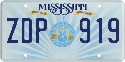 MS license plate ZDP919