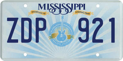 MS license plate ZDP921