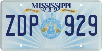 MS license plate ZDP929