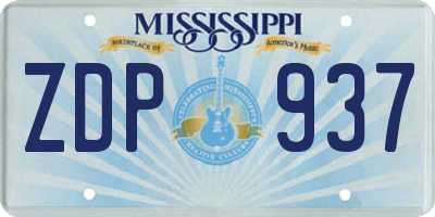 MS license plate ZDP937