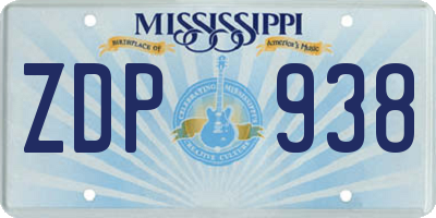 MS license plate ZDP938