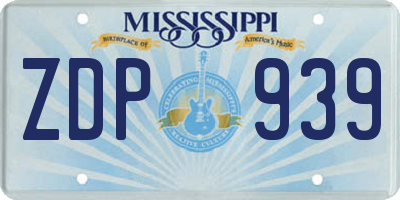 MS license plate ZDP939