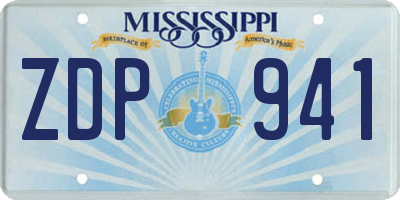 MS license plate ZDP941