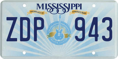 MS license plate ZDP943