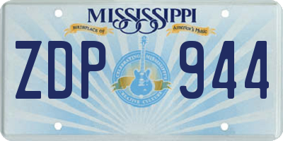 MS license plate ZDP944