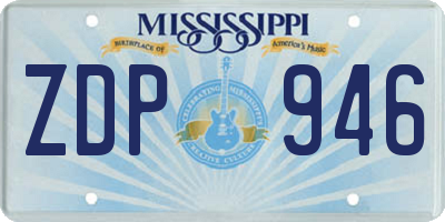 MS license plate ZDP946